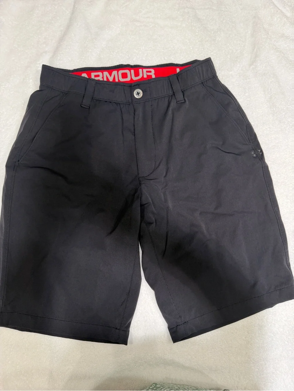 Under Armour Men’s Black Hybrid Shorts with Red Waistband